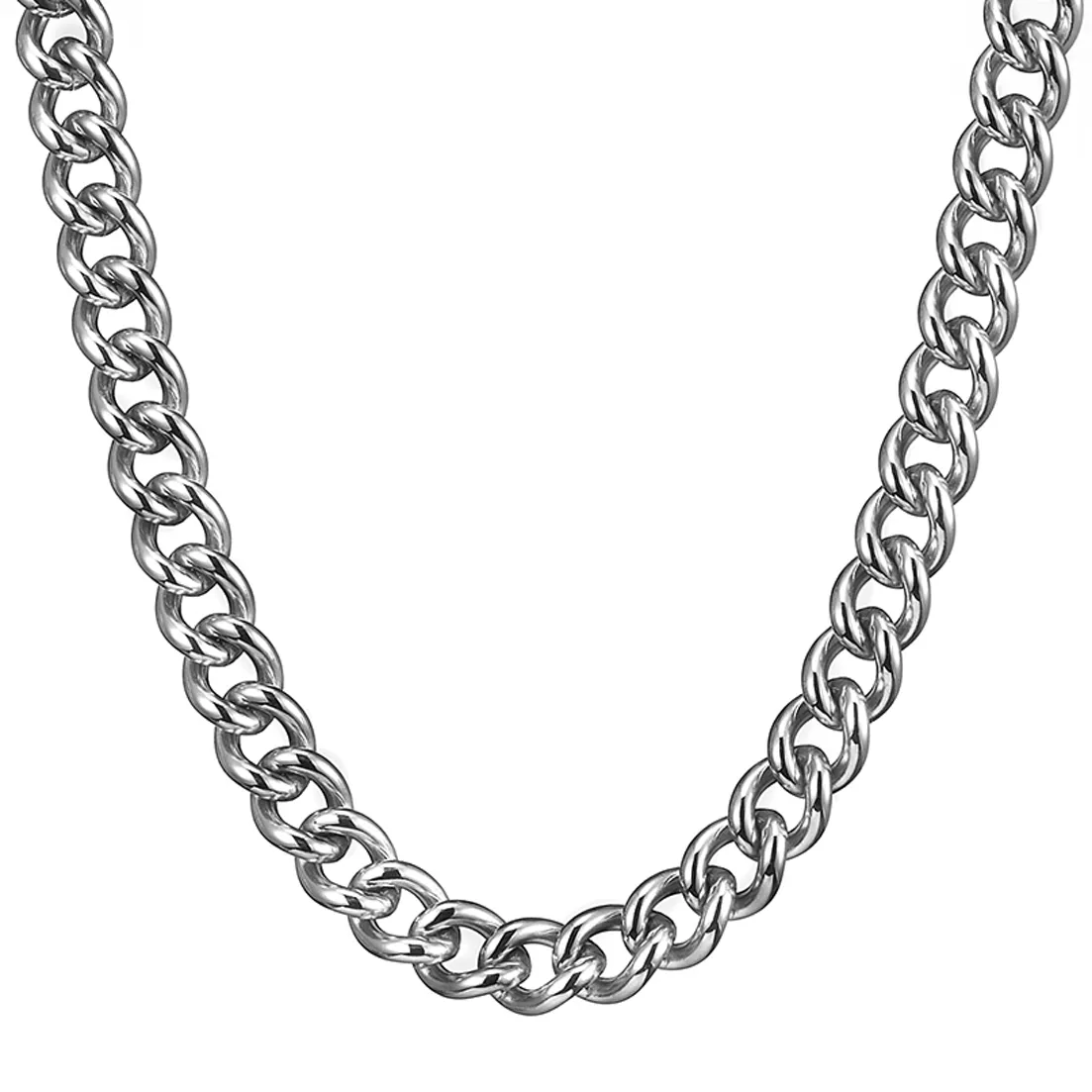 Kedjor 9mm Punk Herr Pojkar 316L Rostfritt Stål Sier Färg Kubansk Länkkedja Halsband Smycken Presenter_voghion.com