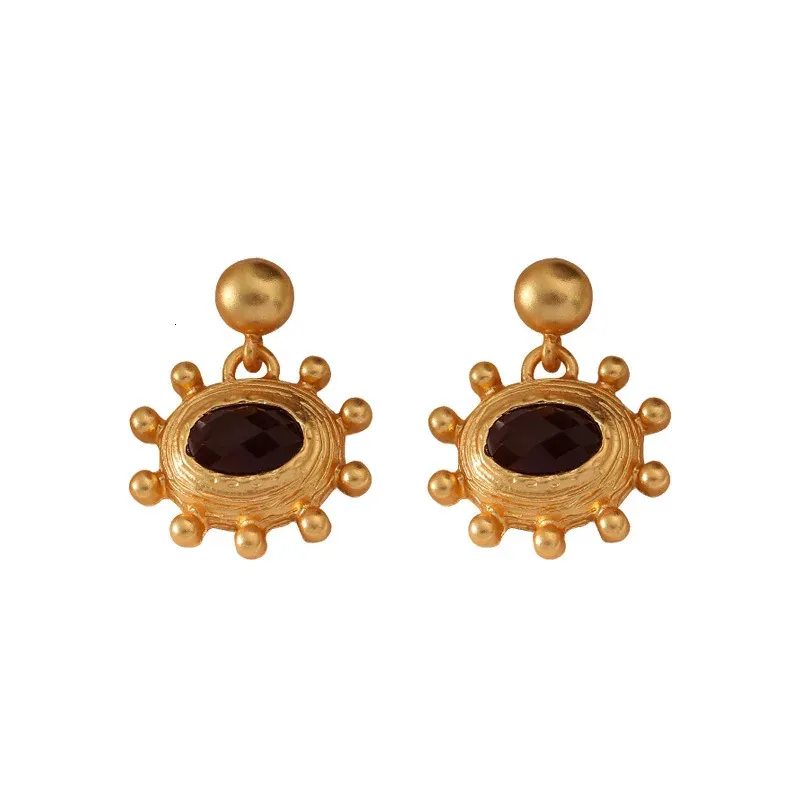 Boucles d'oreilles en forme d'étoile en métal de haute qualité pour femme, bijoux tendance, couleur or mat, style vintage, idée cadeau, 240618_voghion.com