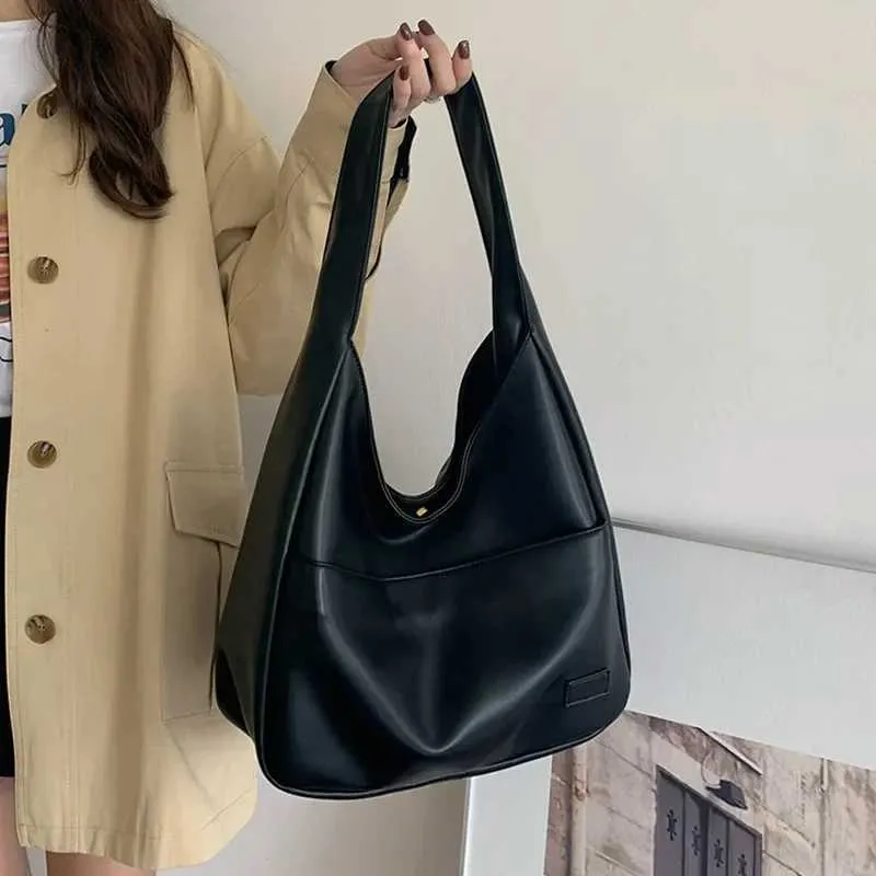 Borsa a tracolla vintage Hobo New da donna alla moda in PU con secchiello, grande capacità, retrò, tote, morbida, per appuntamenti quotidiani_voghion.com