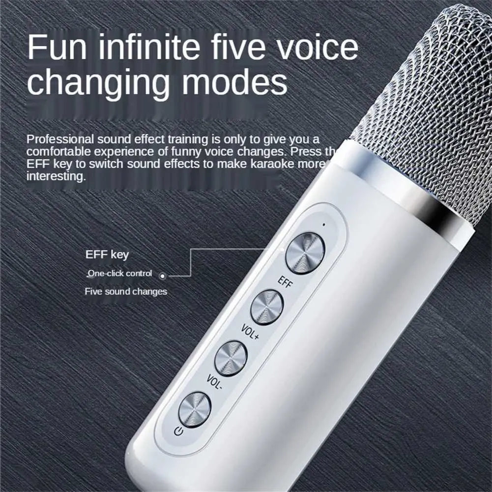 Karaoke Hine With Dual Microphones Portable Bluetooth Speaker Studio Subwoofer AUX TF Card U Disk Player Home Family_voghion.com