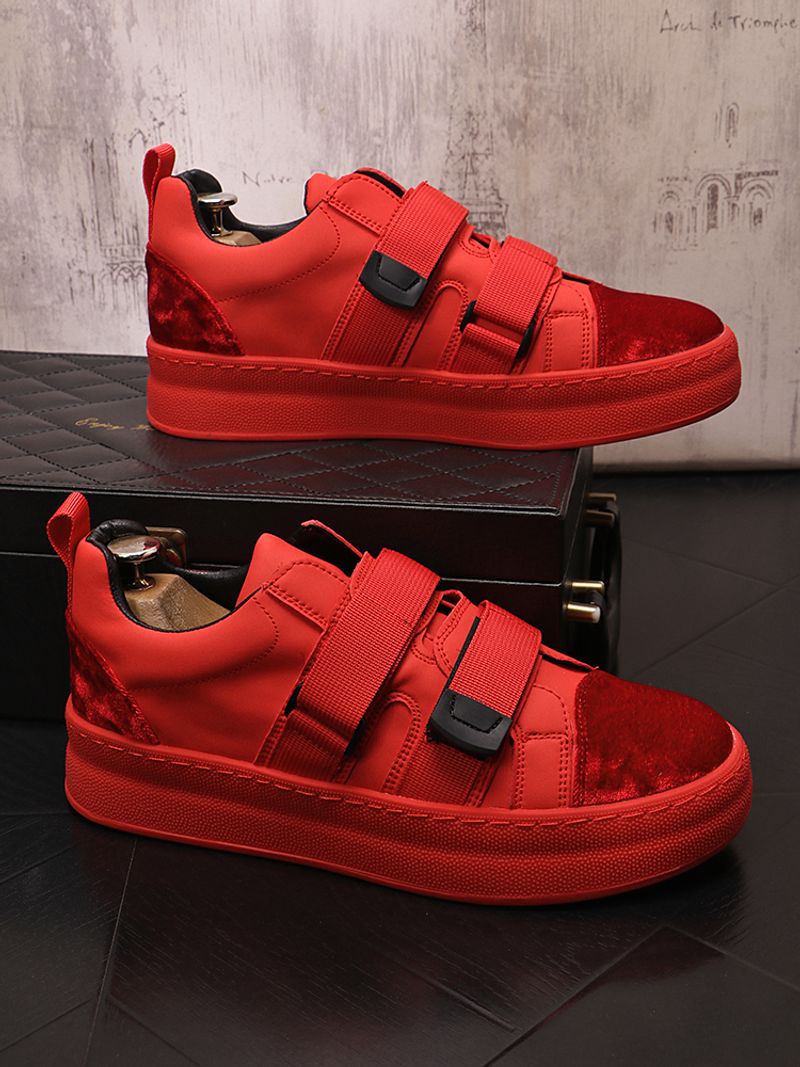 Cricket für Männer 2023 Neue One Step Lazy Trend Vielseitige Casual Velcro Herren Rote Einzelschuhe_voghion.com
