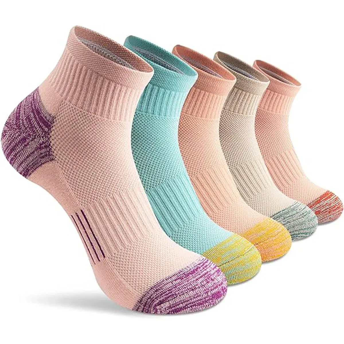5 paia di calzini sportivi casual a tubo medio di colore unito adatti sia per uomo che per donna in mesh traspirante antiodore e antisudore_voghion.com