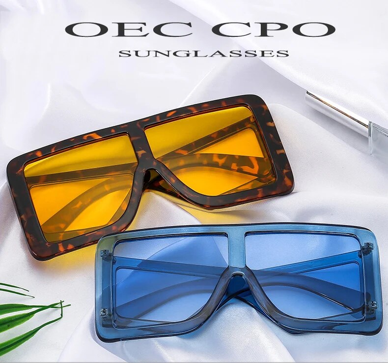 Occhiali da sole quadrati oversize da uomo e donna stile retrò_voghion.com