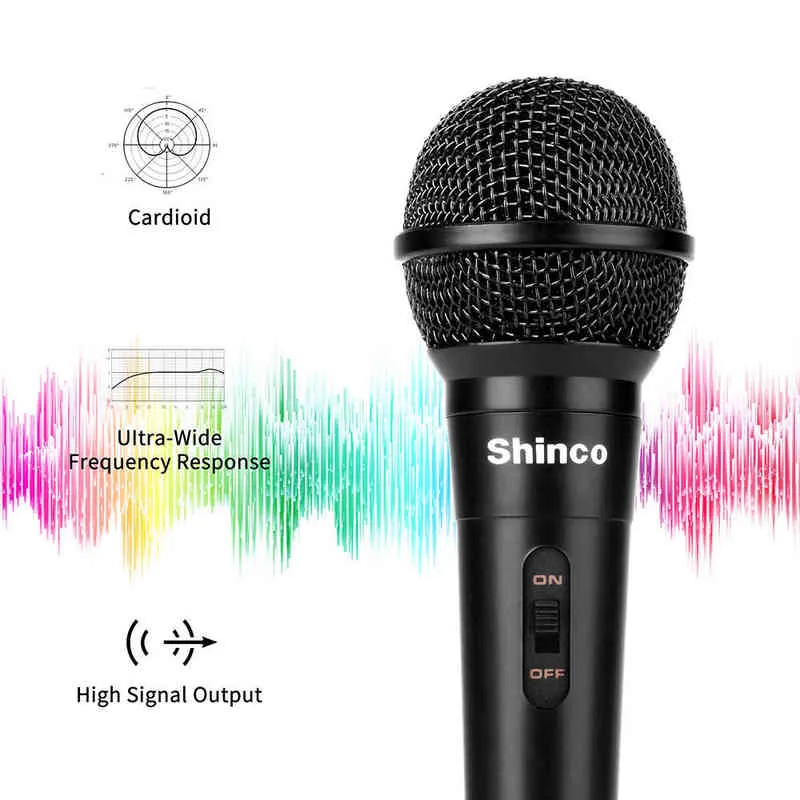 Microphones Shinco 4M Cable Dynamic Microphone For Singing Metal Handheld Mic Compatible With Karaoke Hine Speaker Amp_voghion.com