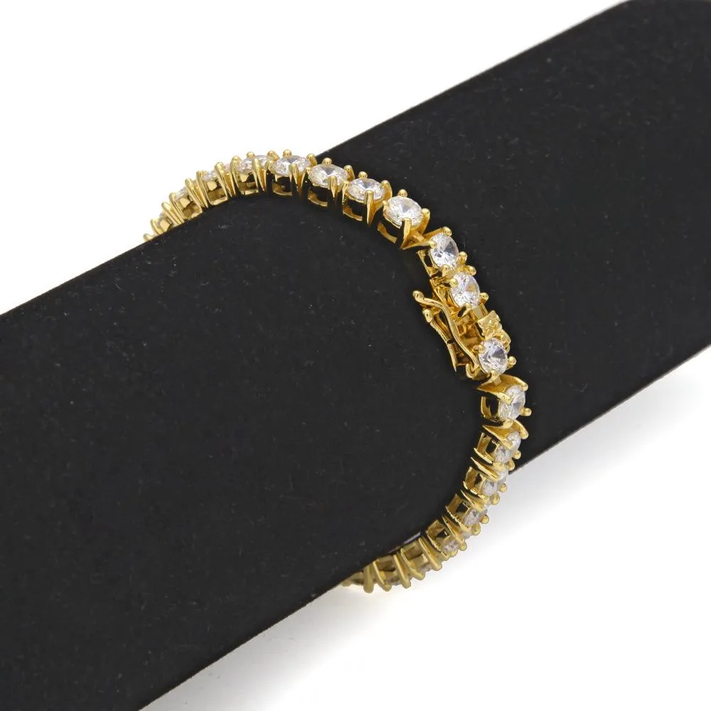 Gold Plated Cubic Zirconia Tennis Chain Barefoot Ankle Bracelet Full Diamond Anklet Foot Jewelry Gift Men & Women for_voghion.com