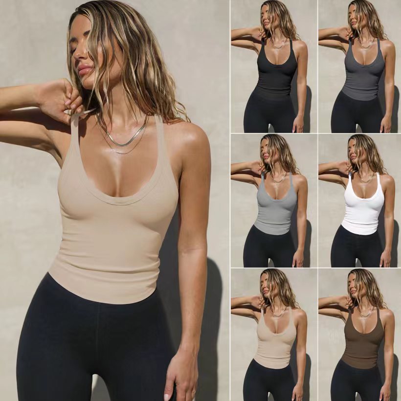 New Knitted Vest European and American Fashion Sexy Slim Top Trendy Brand Inner Bottoming Shirt_voghion.com
