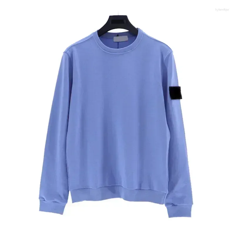 Heren Hoodies Effen Kleur Lange Mouw Trui Lente En Herfst Katoen Los Comfortabel Steen Mouw Label Heren Dames_voghion.com