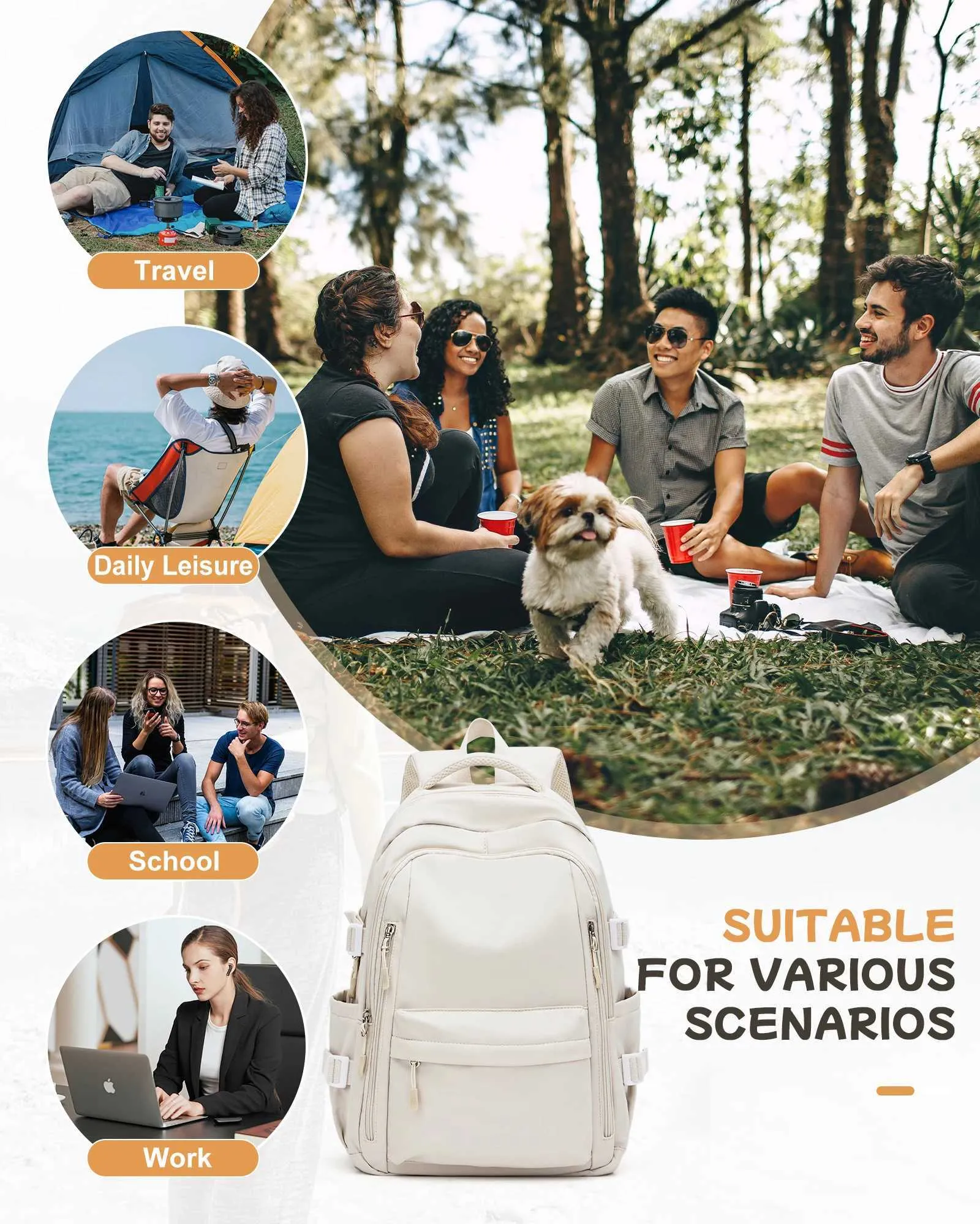 Sac à dos d'école pour filles et garçons, grande capacité, imperméable, pour adolescents, pour hommes et femmes, sac à dos de voyage, pour ordinateur portable, Kaii_voghion.com