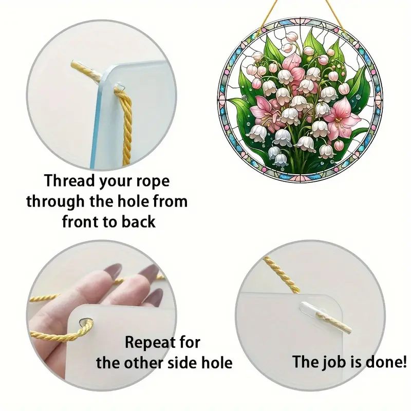 Acchiappasole a forma di mughetto 20x20 cm - Classico acrilico 2D. Non necessita di alimentazione. Perfetto per decorare giardino e ufficio. Regalo ideale per gli amanti dei fiori._voghion.com