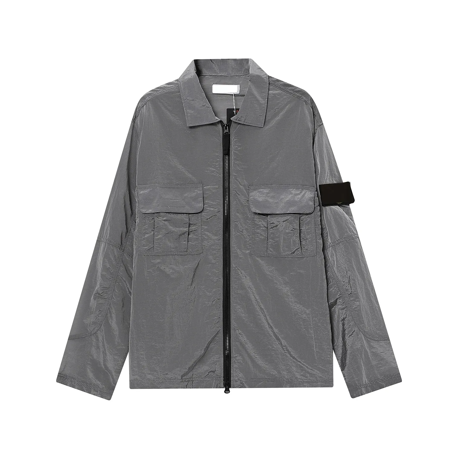Erkek Ceketler 22ss Topstoney Bahar Pusula Rozet Kol Yama Taş Kadın Erkek Cep Mont Sokak Giyimi Turn Down_voghion.com