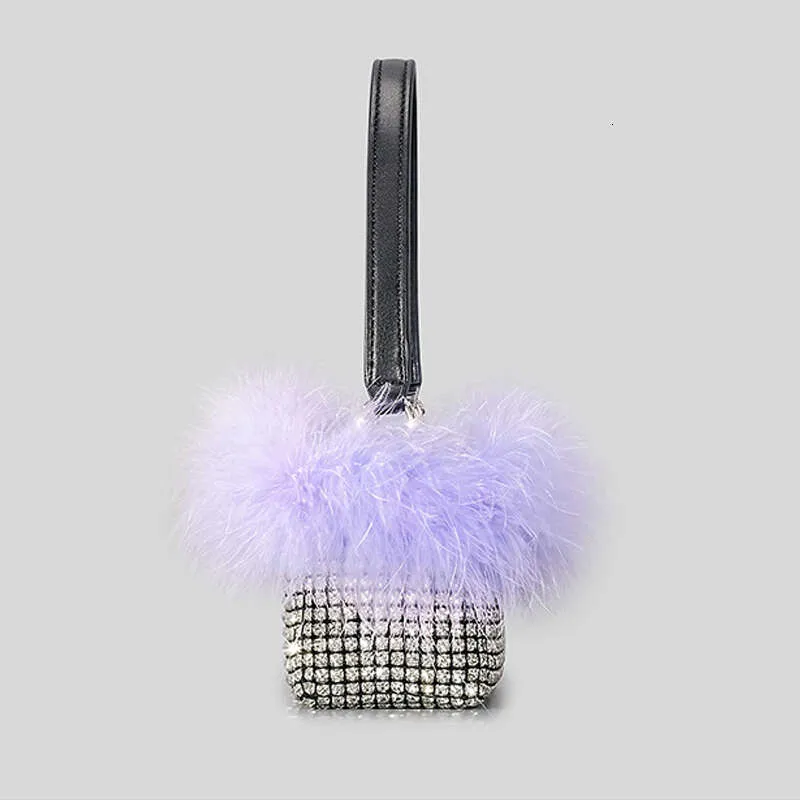 Designer Dia Handbag For Women 2023 New In Fashion High Quality Colorblock Ostrich Fur Rhiedinner Bag Bg_voghion.com
