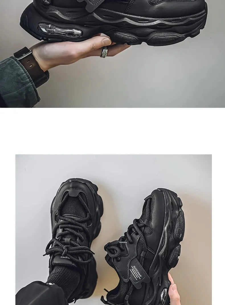 Chunky Platform Running Shoes For Men Anti Slip Breathable Casual_voghion.com