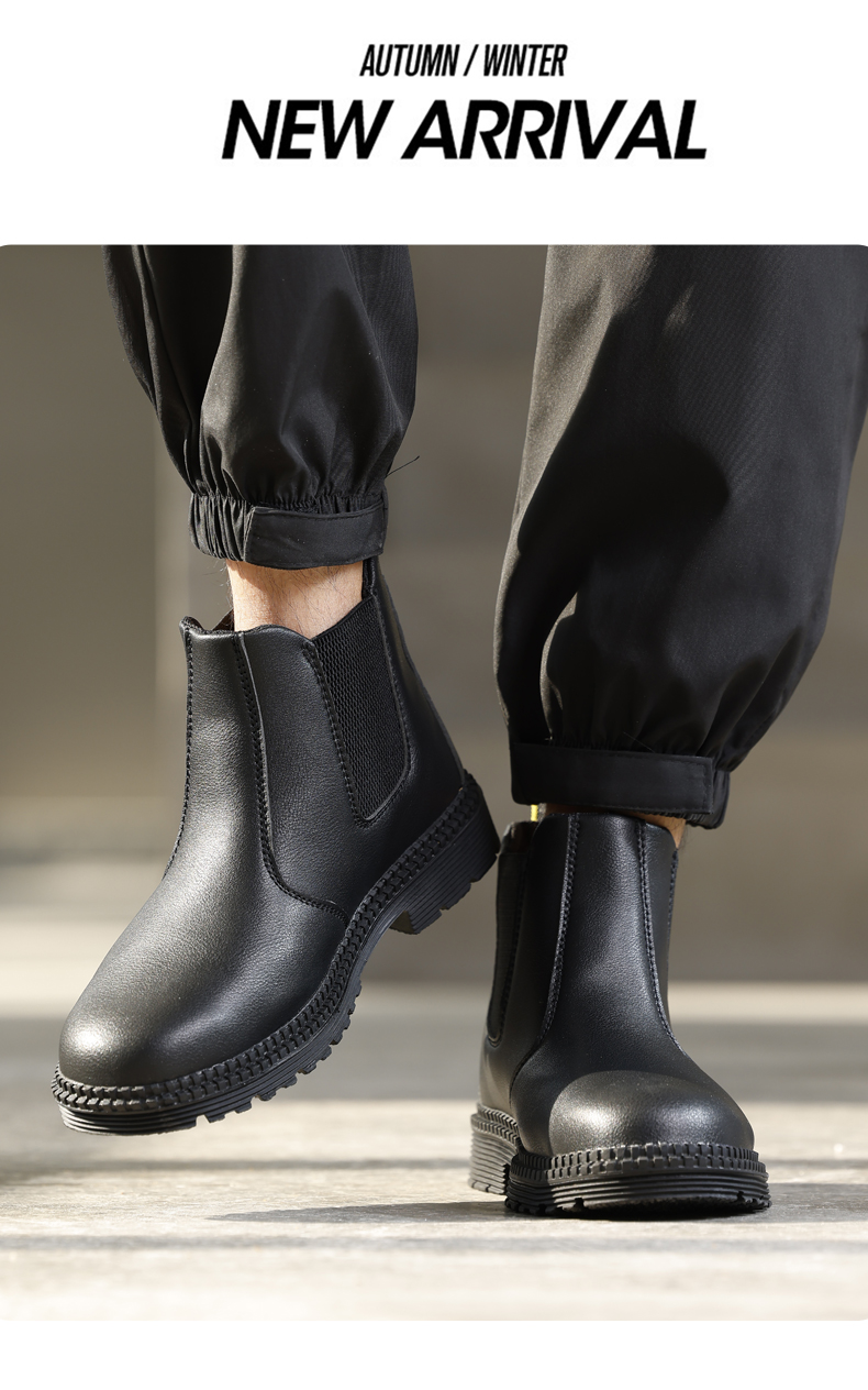 GUYISA Stivali di sicurezza Scarpe da lavoro a taglio medio Punta in acciaio Impermeabili Nero 5020 38-45_voghion.com