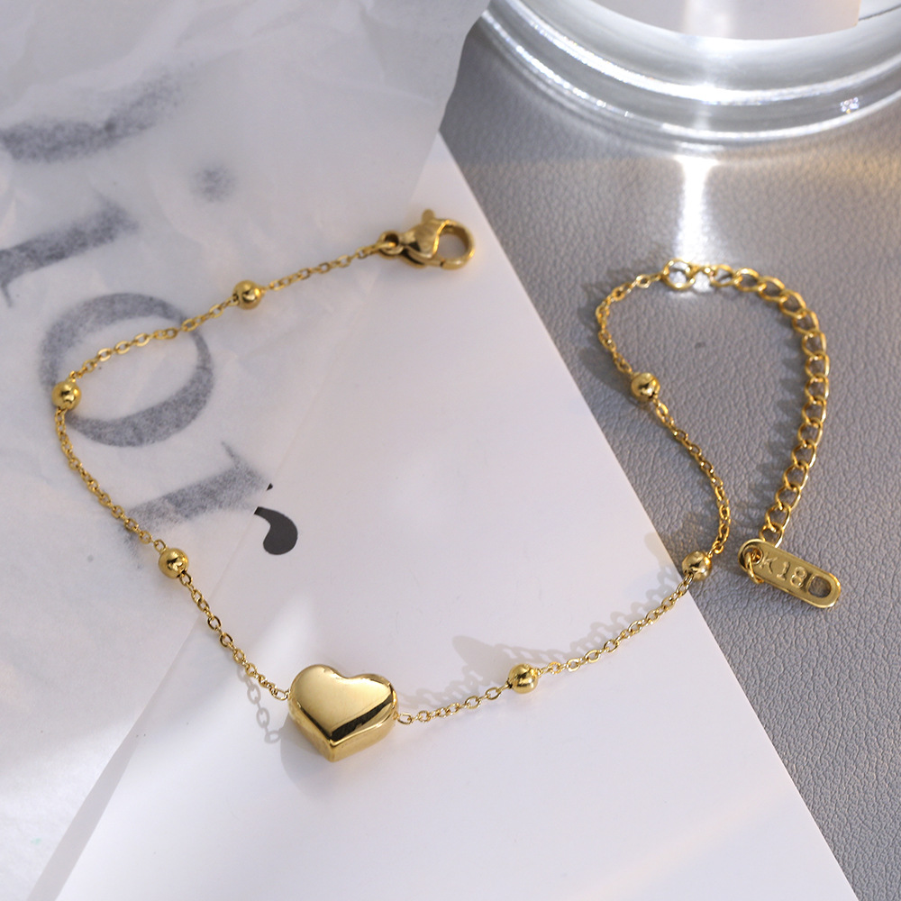 Heart Charm Bracelet For Women Titanium Steel Fashion Jewellery_voghion.com
