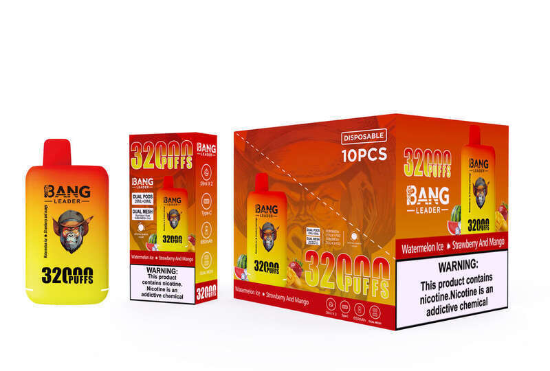 3 SZT. 5 SZT. 10 SZT. 32KPuffs Bang LEADER Podwójny Smak Jednorazowe Urządzenie Vape 28 * 2ML Wstępnie Napełnione 650 MAH Typ-C Vapes_voghion.com