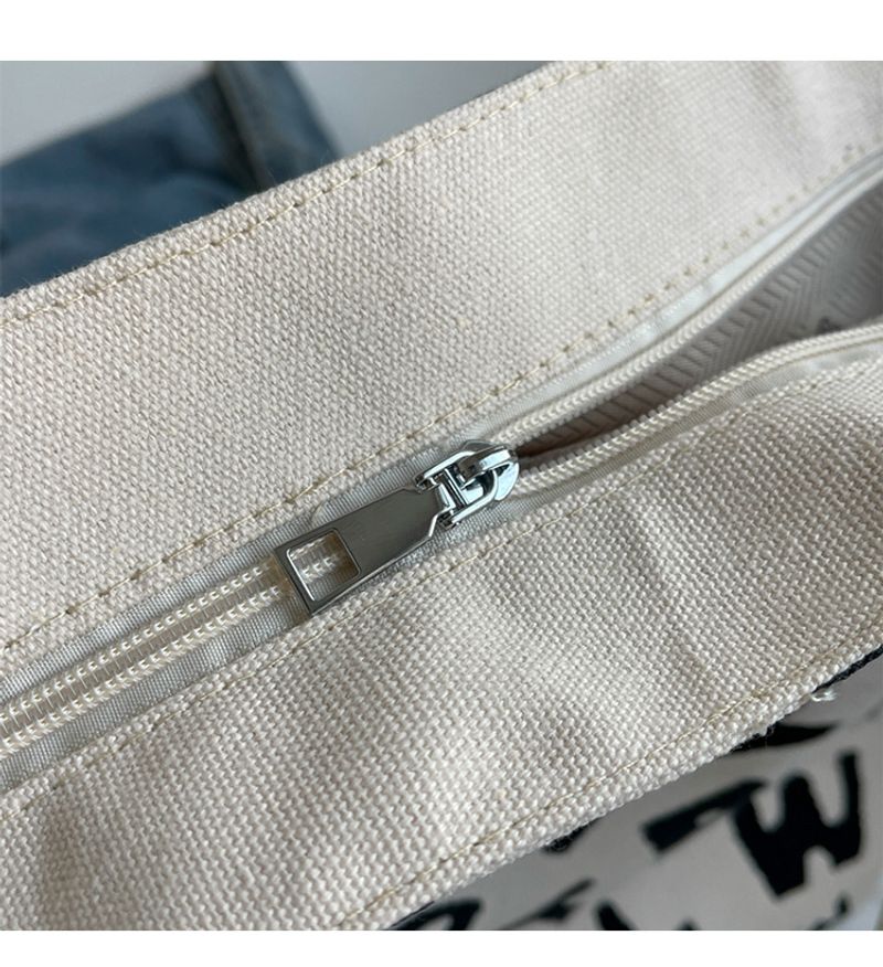 Persönlichkeit bedruckter Buchstabe Mommy Bag 2024 neue Textur Farbkontrast Freizeit Canvas große Kapazität Tote_voghion.com