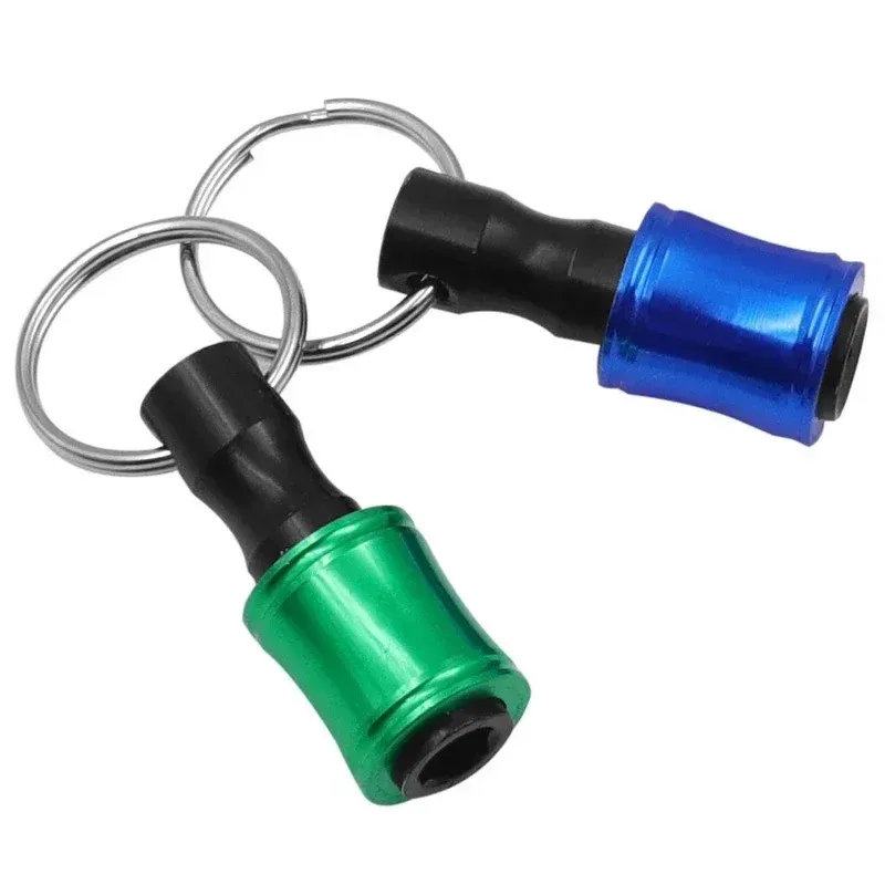 1/4inch Hex Shank Aluminum Alloy Screwdriver Bits Holder Extension Bar Drill Screw Adapter Quick Release Keychain Easy_voghion.com