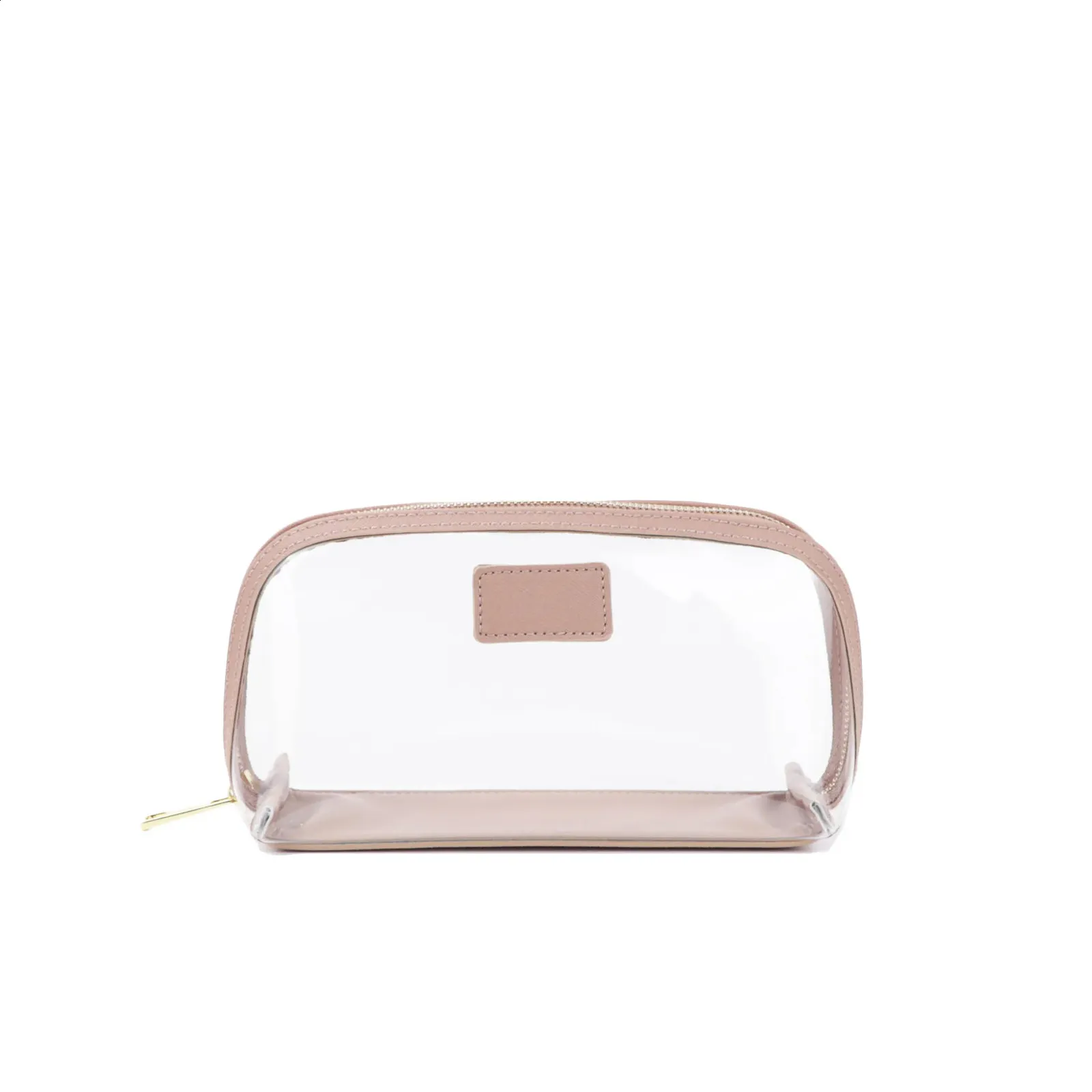 Set da viaggio in vera pelle personalizzato, porta pennelli da trucco impermeabile, borsa cosmetica portatile in PVC trasparente TPU 240805_voghion.com