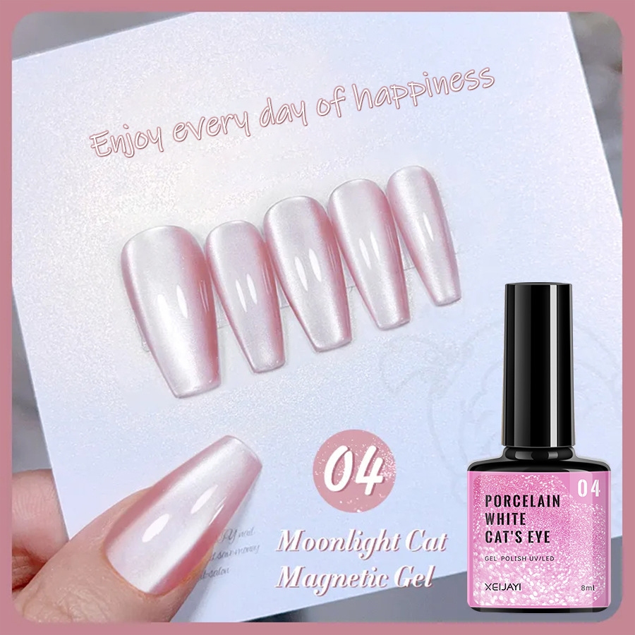 Nails Art & Tools New autumn and winter porcelain white moonlight cat's eye whitening nail polish glue flash nail salon dedicated_voghion.com