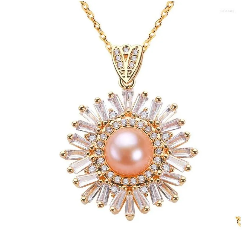 Collane con ciondolo Collana di perle Edison Ornamento Catena di estensione con parola O placcata in oro ramato all'ingrosso Gioielli d'acqua dolce_voghion.com