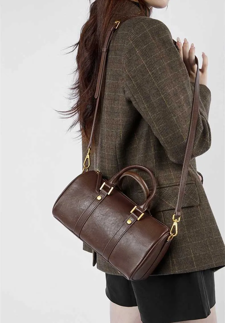 Borsa boston donna in vera pelle borsa a spalla e tracolla_voghion.com
