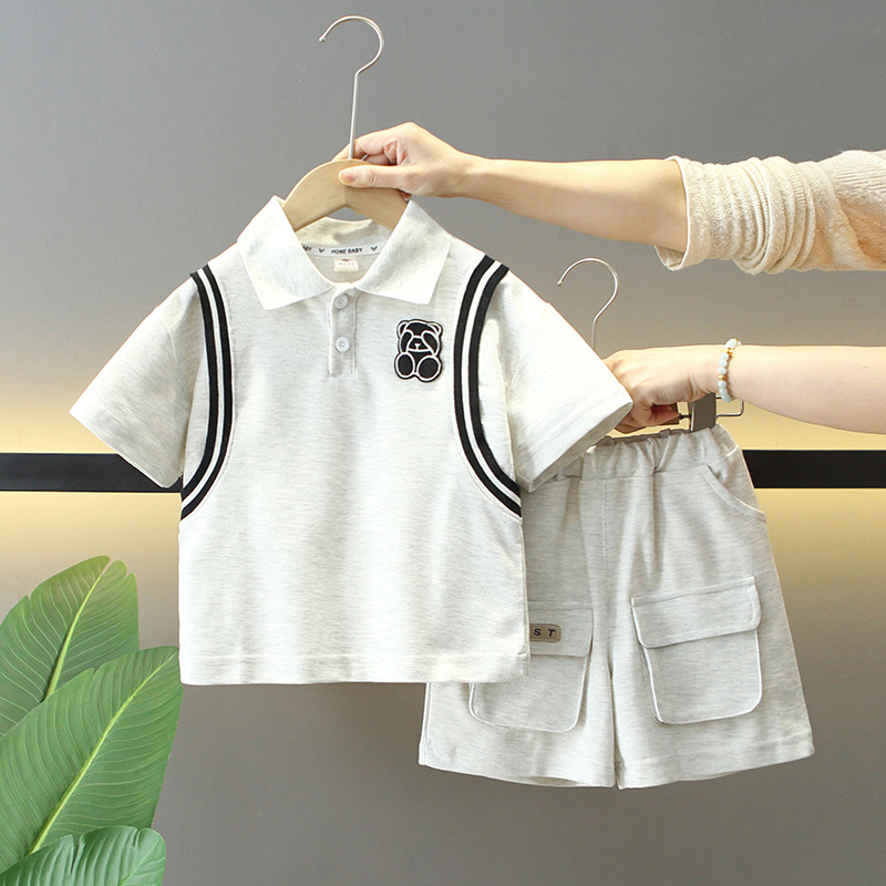 Kid's Clothing Children's Suit Sports Casual Children's Clothing Boys New Fashionable Summer Clothes Baby Two Piece Suit Trendy