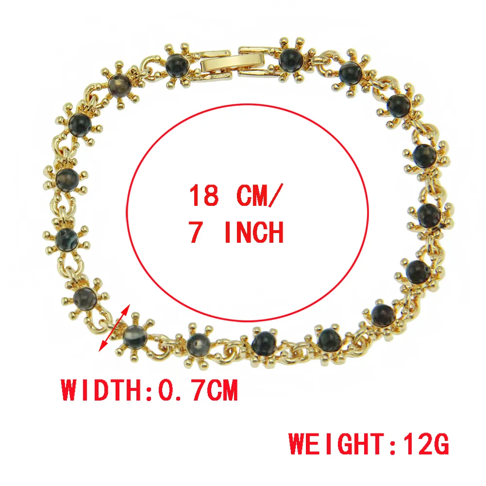 Rhinestone Heart Charm Bracelet With Gold And Silver Chain Style_voghion.com