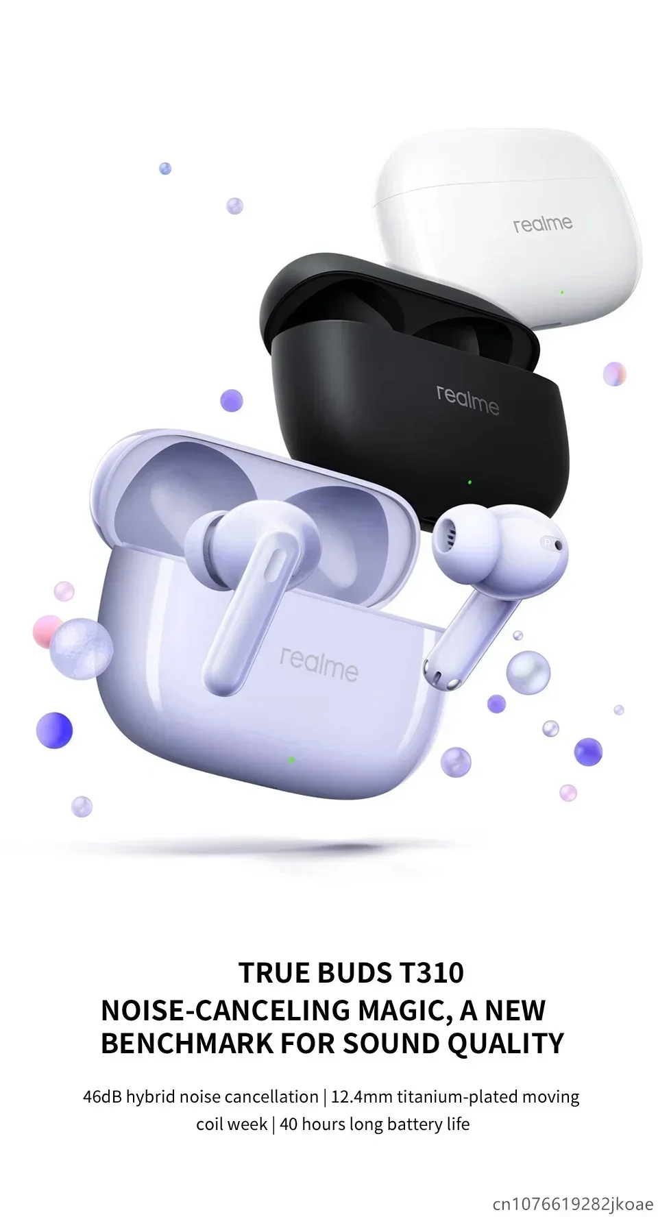Realme Buds T310 Bluetooth Headphones With Active Noise Cancelling_voghion.com