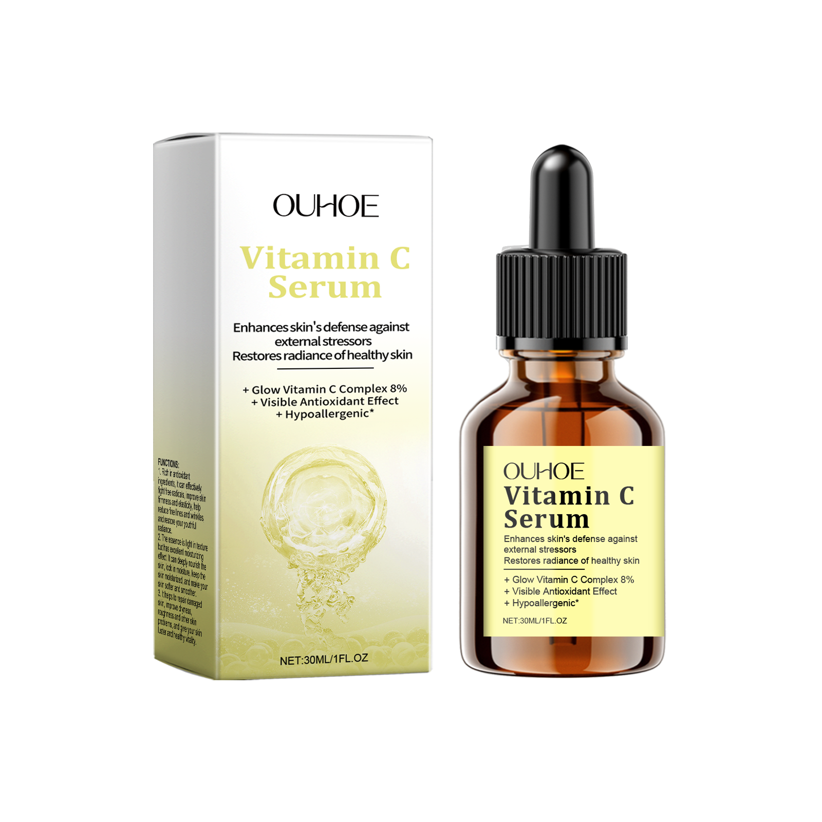 OUHOE Vitamin C Moisturizing Essence Gentle Moisturizing Firming Skin Hydrating Skin Care Essence_voghion.com