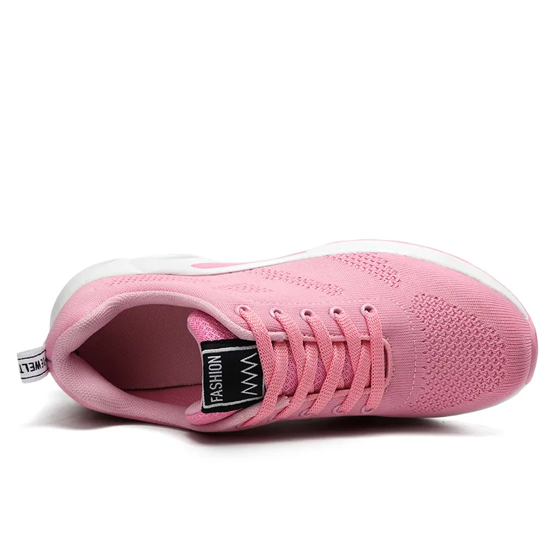 Trainers Ladies Casual Mesh Sneakers Pink Women Flat Lightweight Soft Breathable Footwear Basket Running Shoes Plus Size_voghion.com