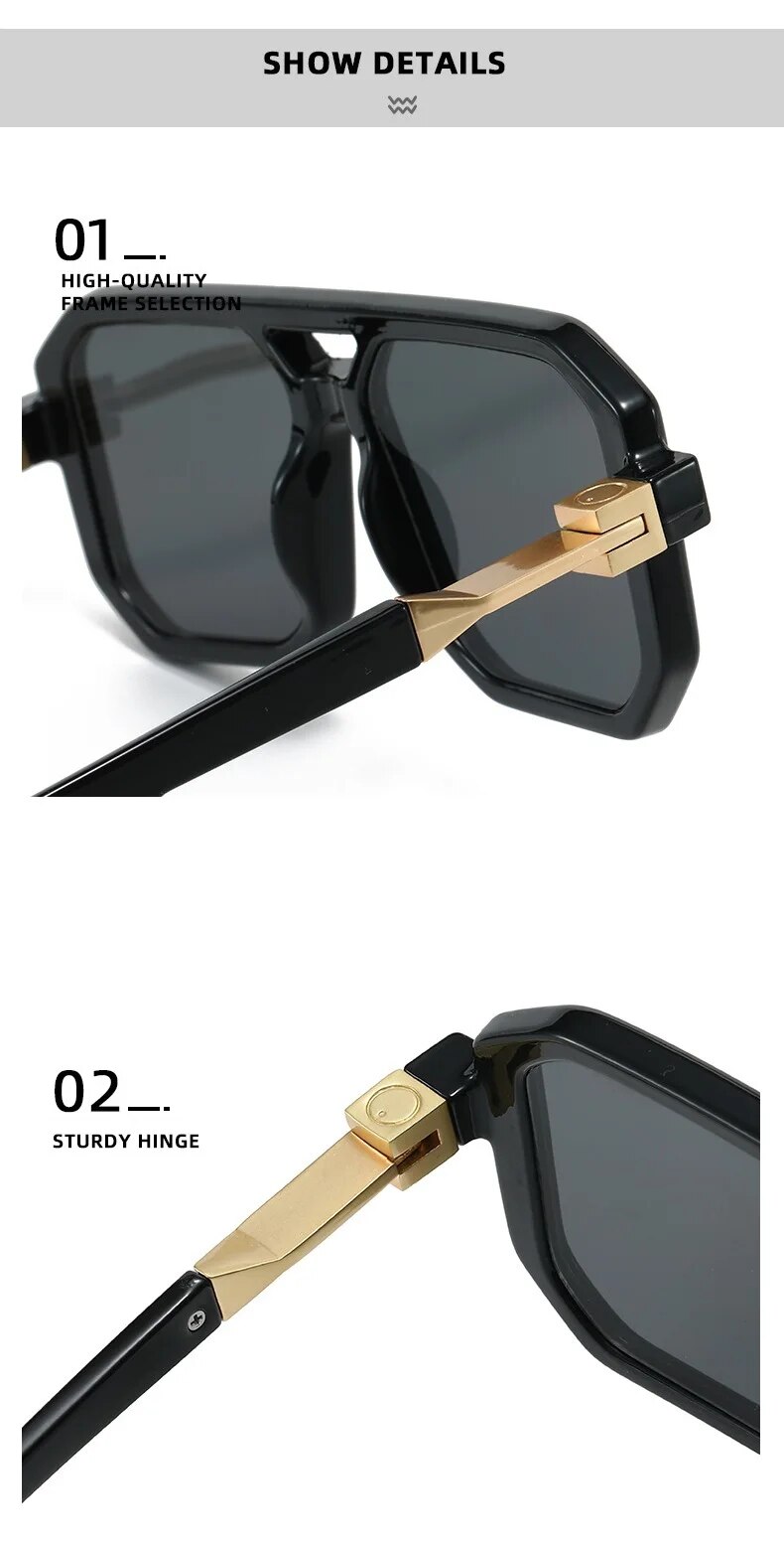 New Square Pilot Sunglasses Women Men Retro Shades Brand Female Sun Glasses Vintage Fashion Oculos De Sol Feminino UV400_voghion.com