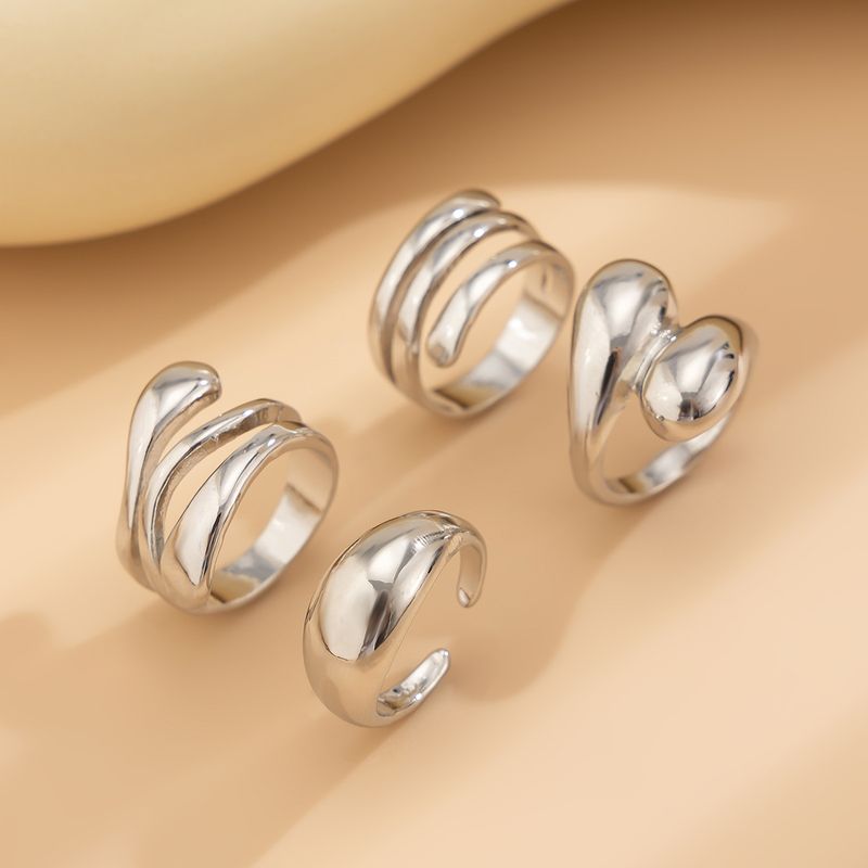 exaggerated Three Dimensional Striped Open Wide Versatile Cold Style Alloy Spring Bracelet Jewelry_voghion.com