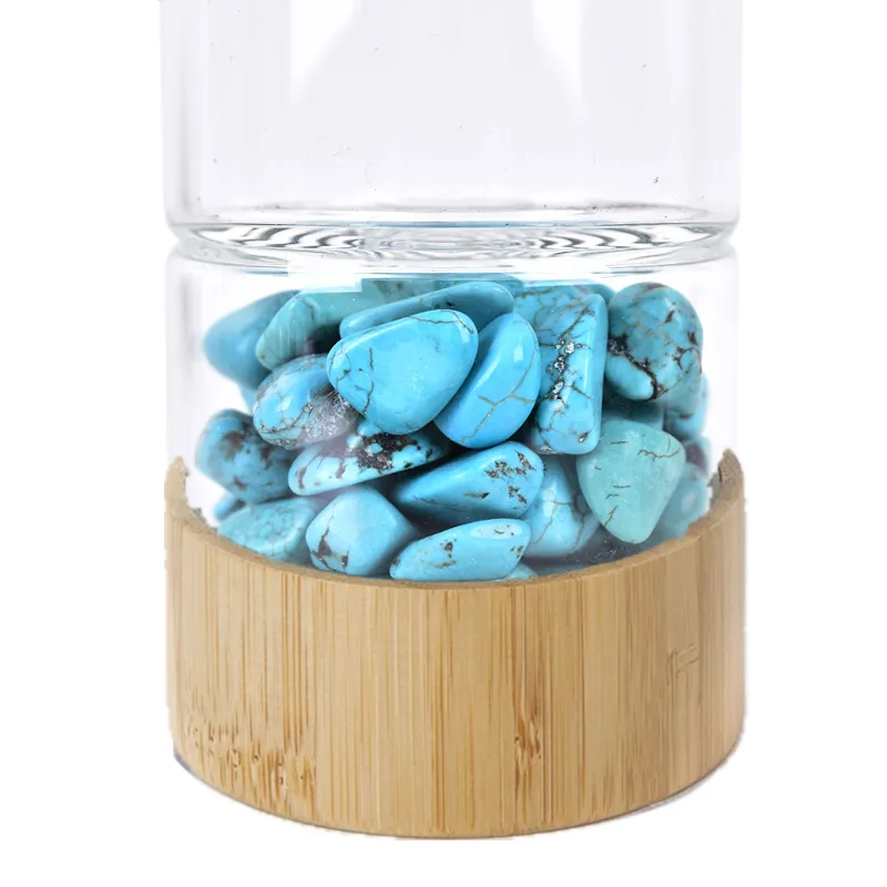 Collares colgantes creativos de cristal de cuarzo natural, botella de agua de vidrio, grava, piedra irregular, taza, punta, varita curativa_voghion.com