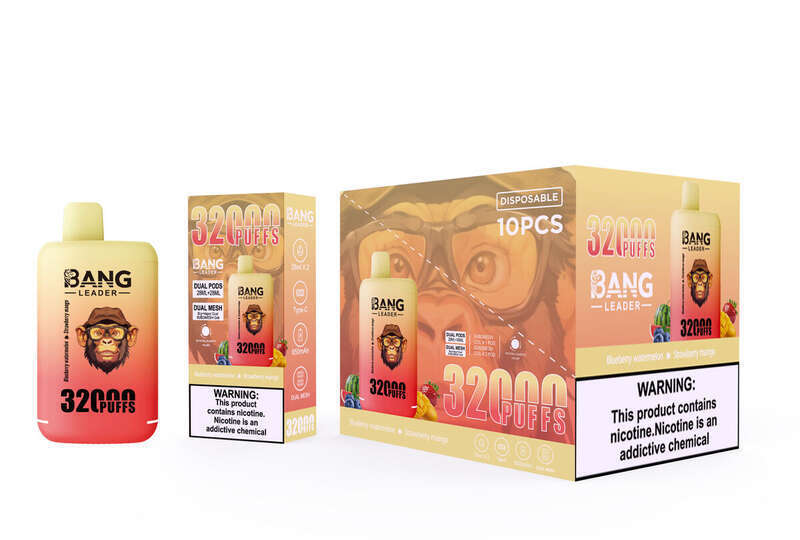 3 SZT. 5 SZT. 10 SZT. 32KPuffs Bang LEADER Podwójny Smak Jednorazowe Urządzenie Vape 28 * 2ML Wstępnie Napełnione 650 MAH Typ-C Vapes_voghion.com
