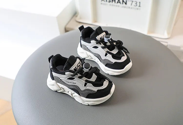 Zapatillas deportivas para niños pequeños 2025, informales, de malla y cuero, para correr en la escuela, de 1 a 6 años_voghion.com