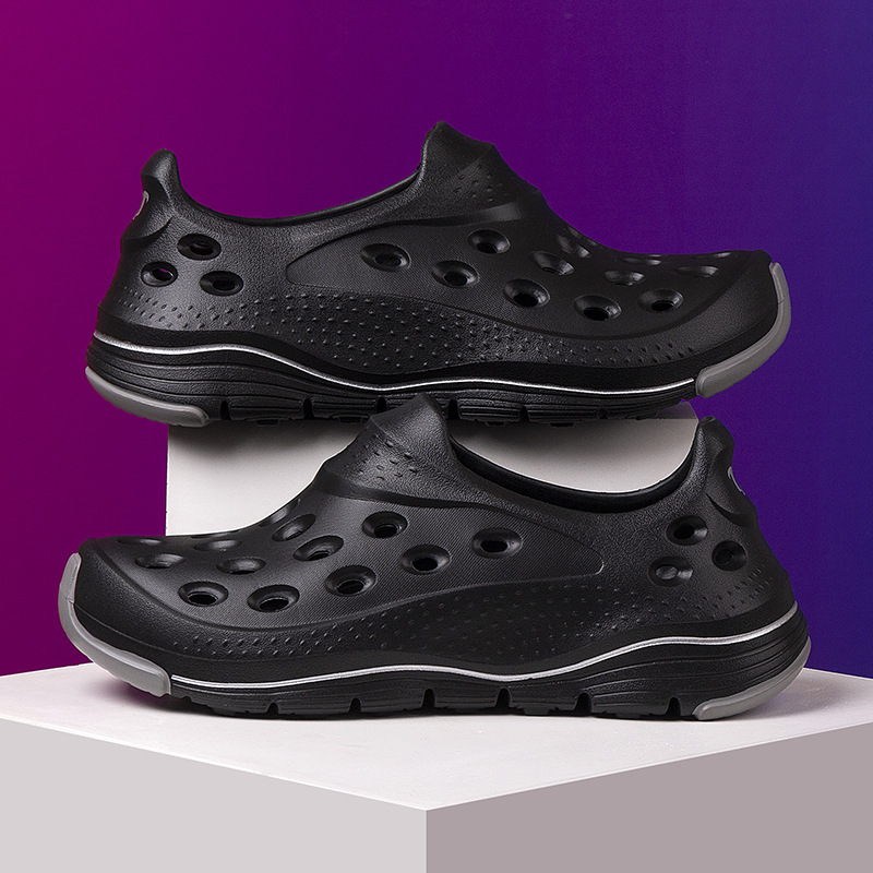 Men's shoes summer 2023 new high top garden shoes trendy hole shoes women's soft soled breathable outdoor beach shoes wading shoes_viptrois.com