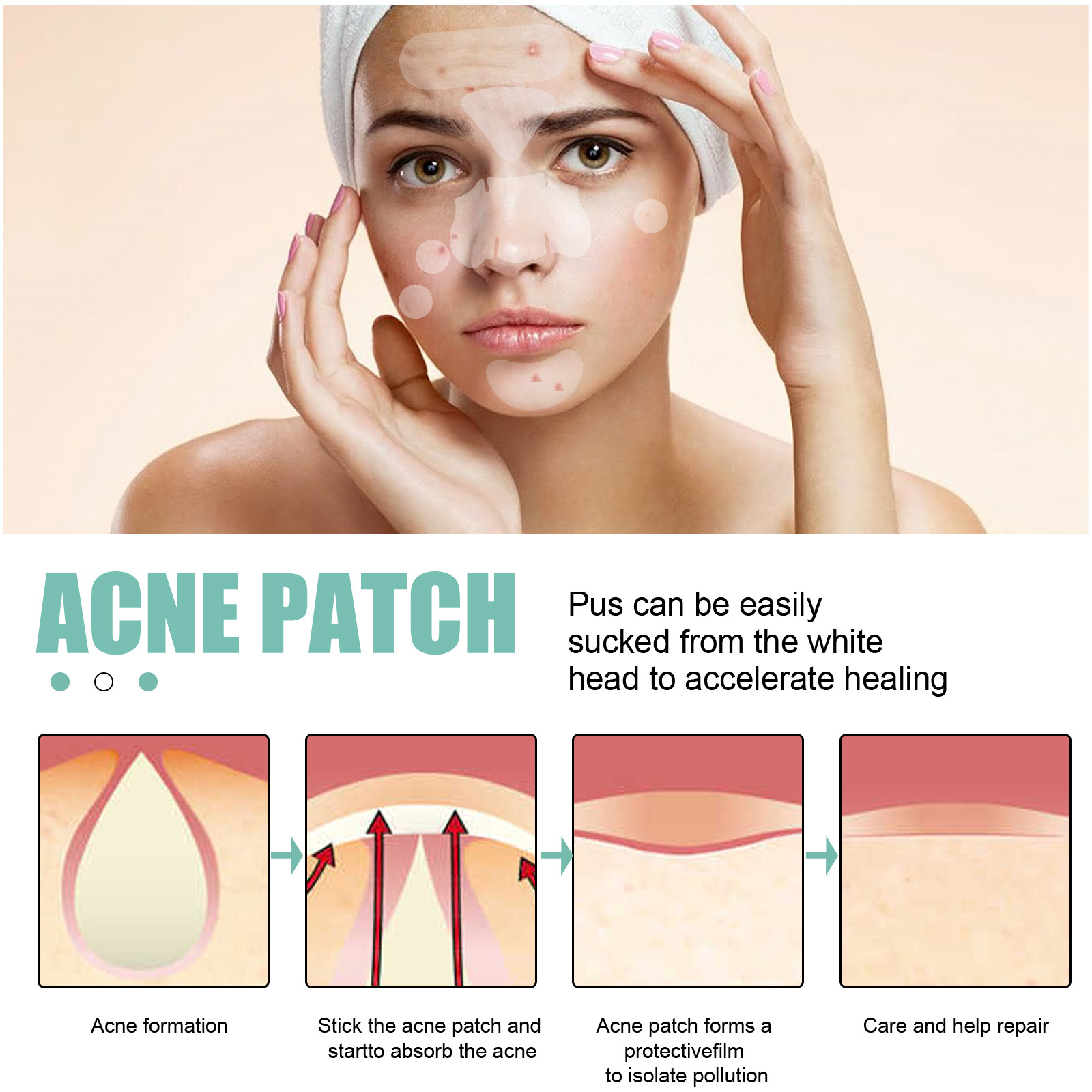 Maschera facciale EELHOE Schiarisci la stampa Patch delicata e non irritante per la rimozione della pulizia dell'acne_voghion.com