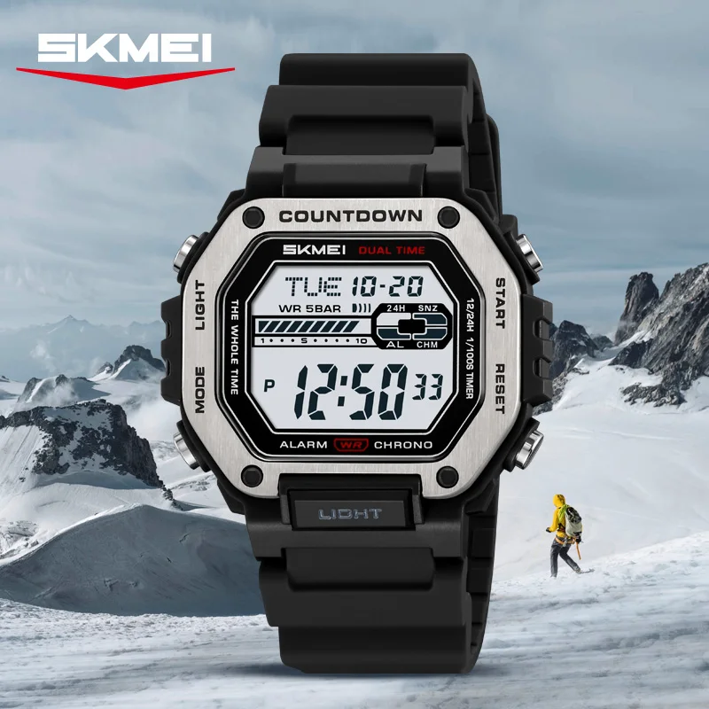 Digital Countdown Sports Watch For Men Military Led Waterproof_voghion.com