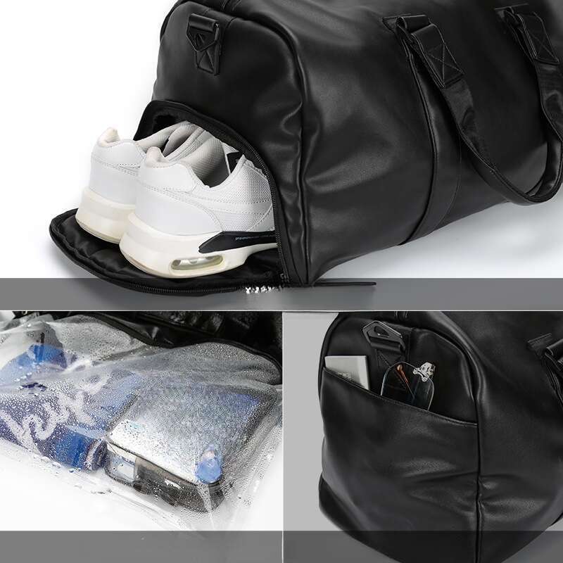 Bolso deportivo para hombre, bolso de viaje informal y moderno, bolso deportivo de cuero resistente a la humedad._voghion.com