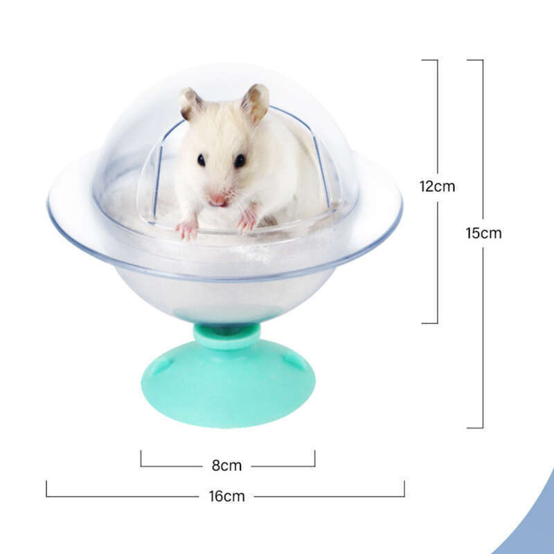 Bagno per piccoli animali domestici, esclusivo per criceti, vasca da bagno trasparente anti-schizzi, orsetto dorato, sabbia per urina, WC a doppio uso_voghion.com