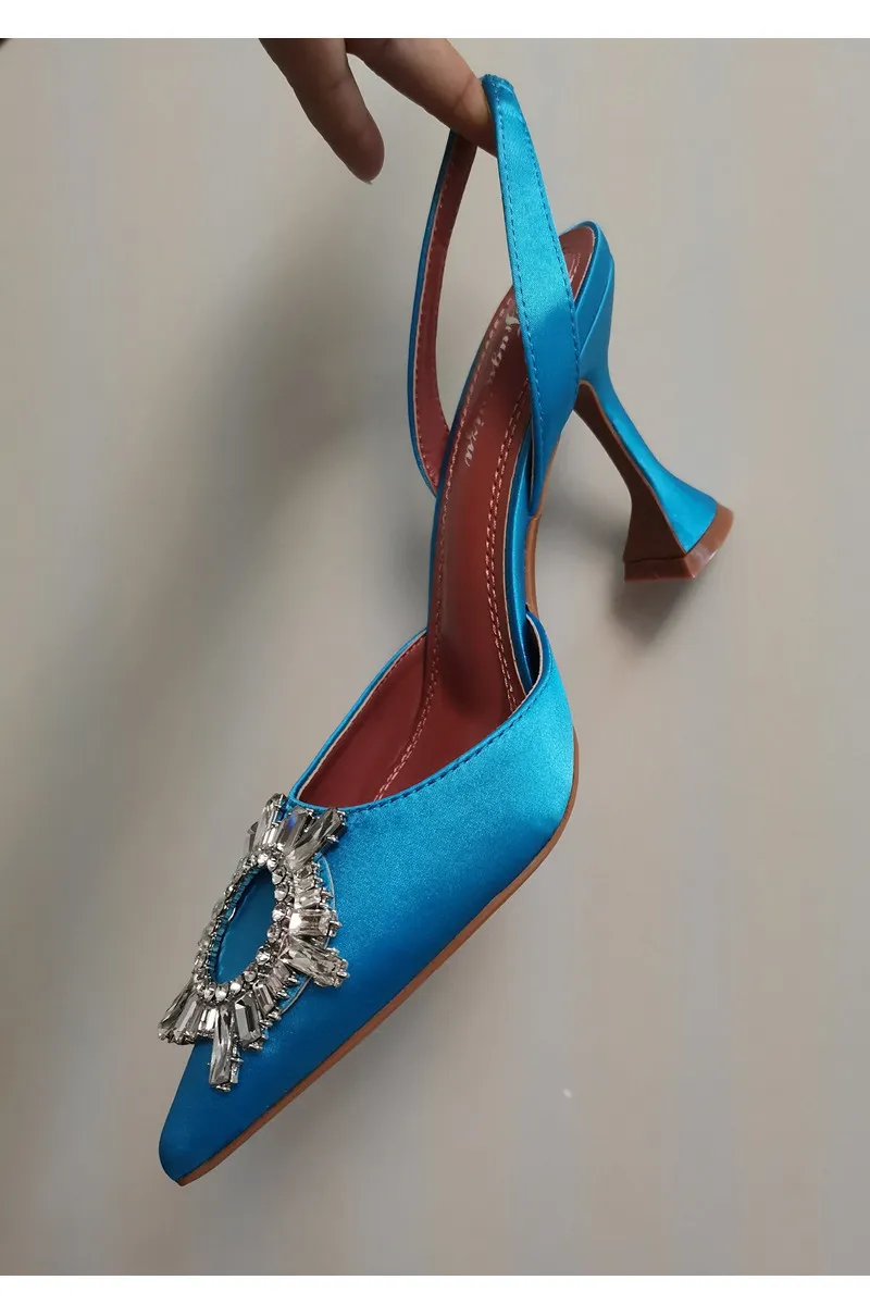 Sandali da donna stile stella 2024 eleganti con punta affilata, scarpe estive da ufficio, alla moda, con tacchi alti, sandali da gladiatore_voghion.com