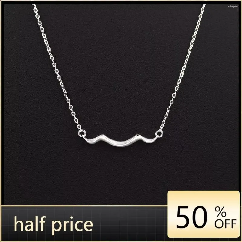 Catene ANENJERY Collana con onde colorate in argento per donna Catena per clavicola con pavé scintillante CZ Gioielli_voghion.com