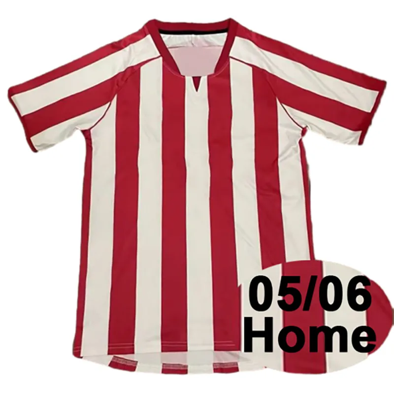 2005 2006 Sunderland Retro Mens Soccer Jerseys Home Vermelho Branco Fora Preto Camisas de Futebol Manga Curta Uniformes Adultos_voghion.com