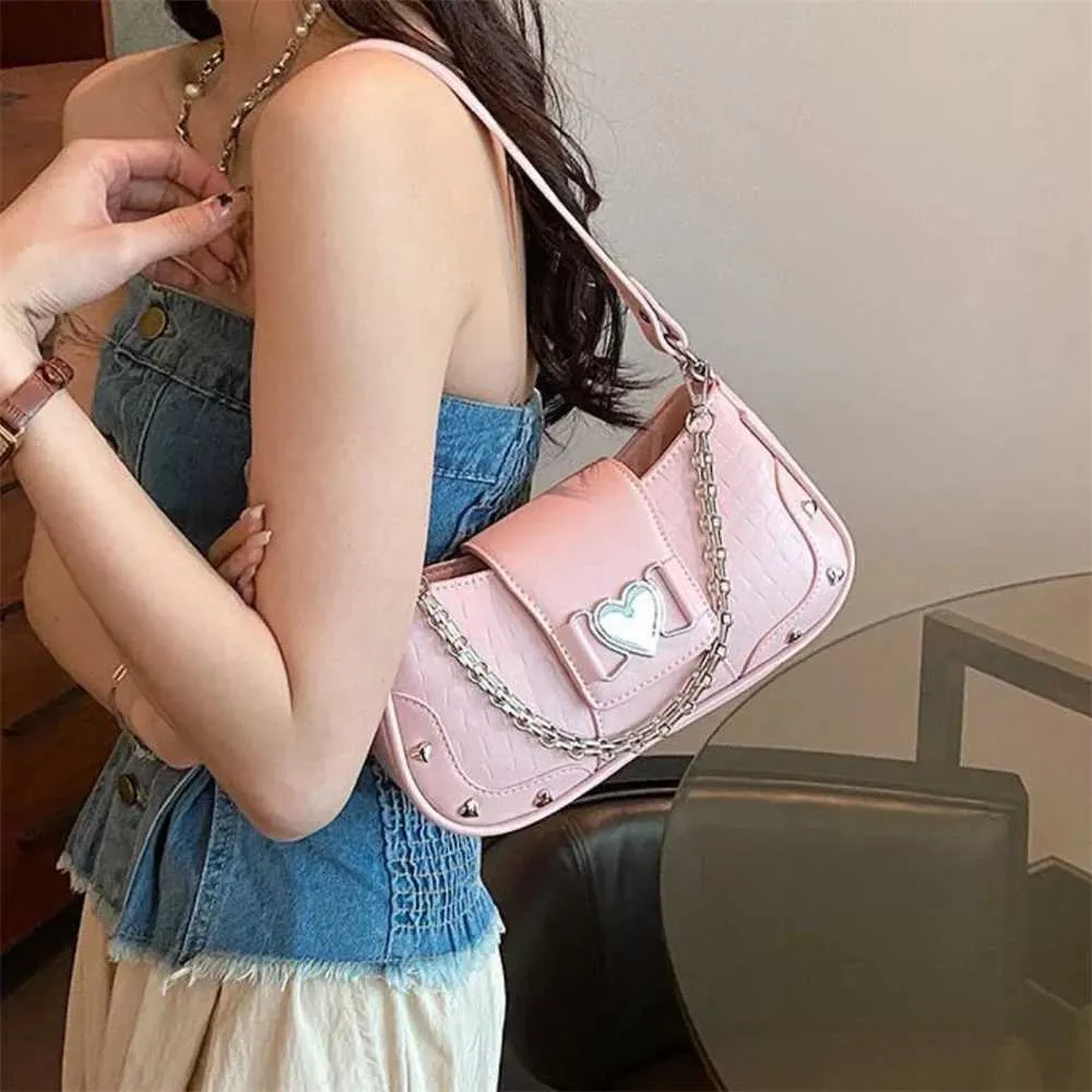 Neue Trend Umhängetaschen Frauen Y2K Achselhöhle Design PU Unterarm Einfarbig Messenger Bag Geldbörse Hobos HandtaschenC241116_voghion.com