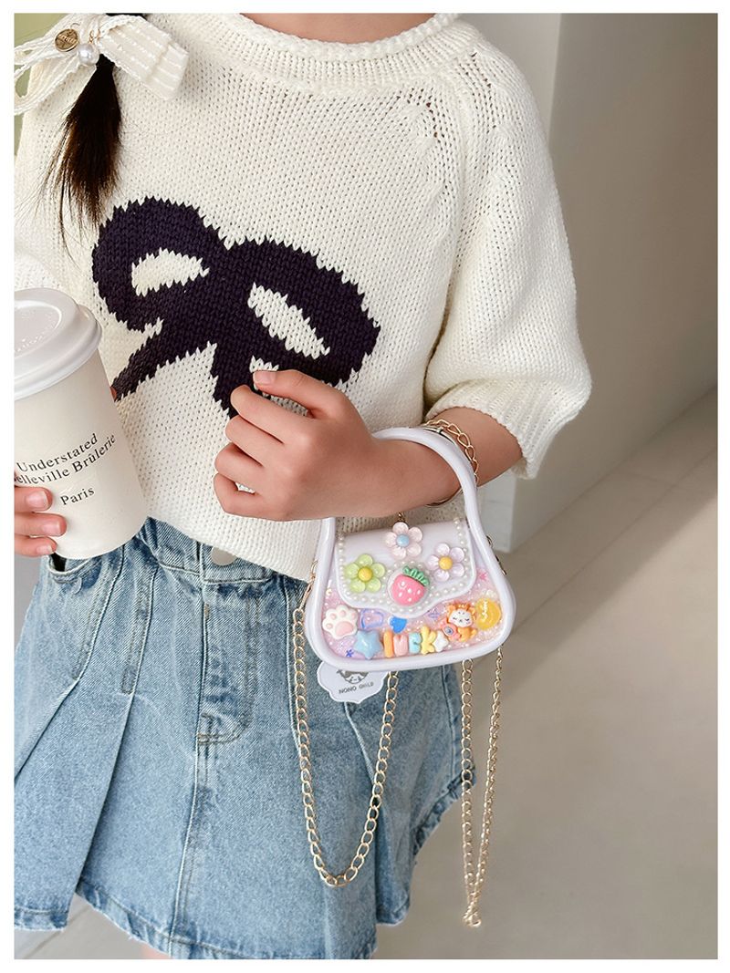 Kleine Umhängetasche mit Kette Kinder, 2024, neue Einzel-Schulter-Umhängetasche, modische Jelly-Korean-Edition, für_voghion.com