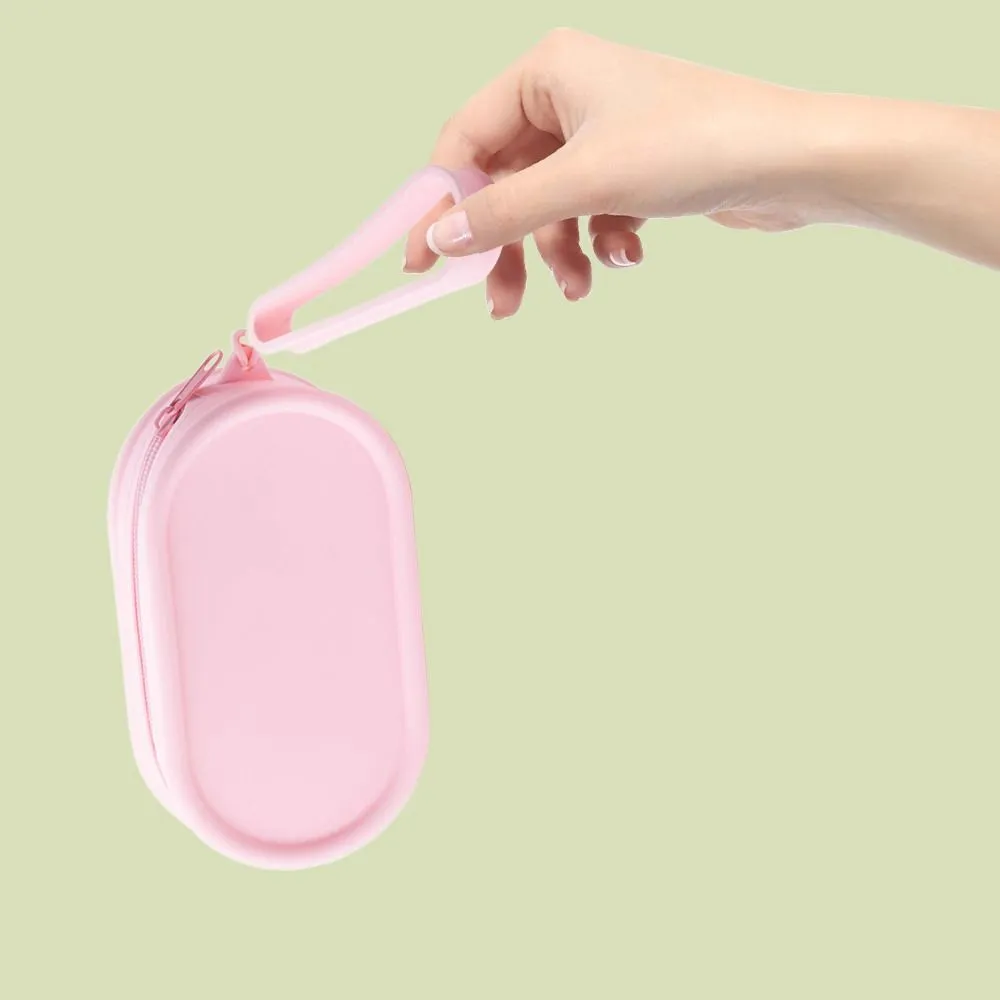 Porte-monnaie en silicone, grande capacité, étanche, pochette de voyage, couleur unie, fermeture éclair, sac pour écouteurs, pour femmes et filles_voghion.com