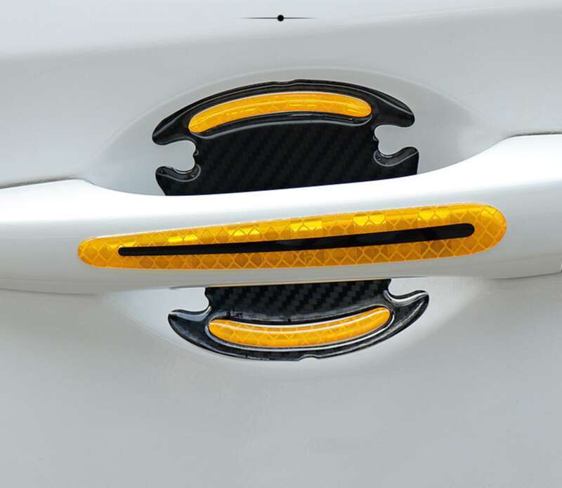 Car Anti-collision Strip, Door Bowl Handle Protection Paint Scratch, Carbon Fiber Grain Reflective Car Sticker, Adhesive_voghion.com