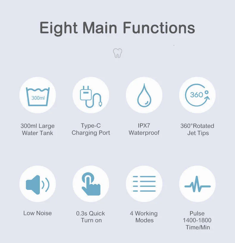 Travel Water Flosser - 4-Mode Portable Design_voghion.com