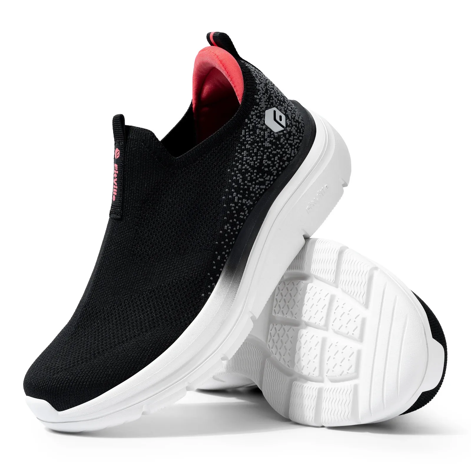 FitVille Womens Thick Sole Walking Shoes Extra Wide Sneakers Lightweight Breathable for Swollen Feet Plantar Fasciitis_voghion.com