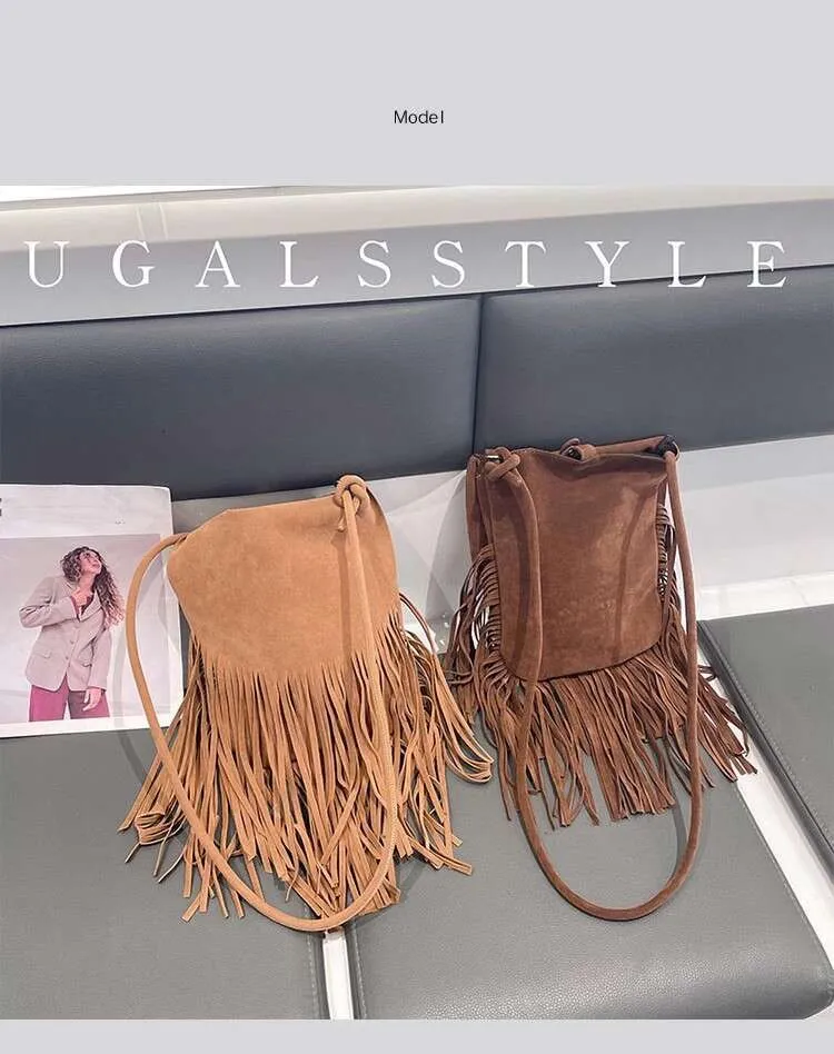 Herbst Winter Veet Eimer Mode Quaste Große Kapazität Damen Handtasche Dame Geldbörse Schulter Messenger Casual Bag_voghion.com